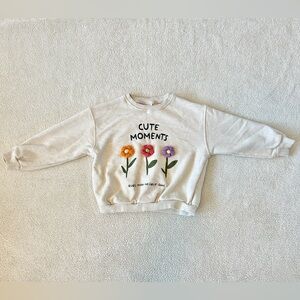 Zara Floral Appliqué Sweatshirt, Size 6 Years